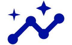 Illustration för tillgänglighetsanpassning av webb blå graf med två stjärnor