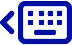 Illustration för tillgänglighetsanpassning av webb blått tangenbord med pil åt vänster